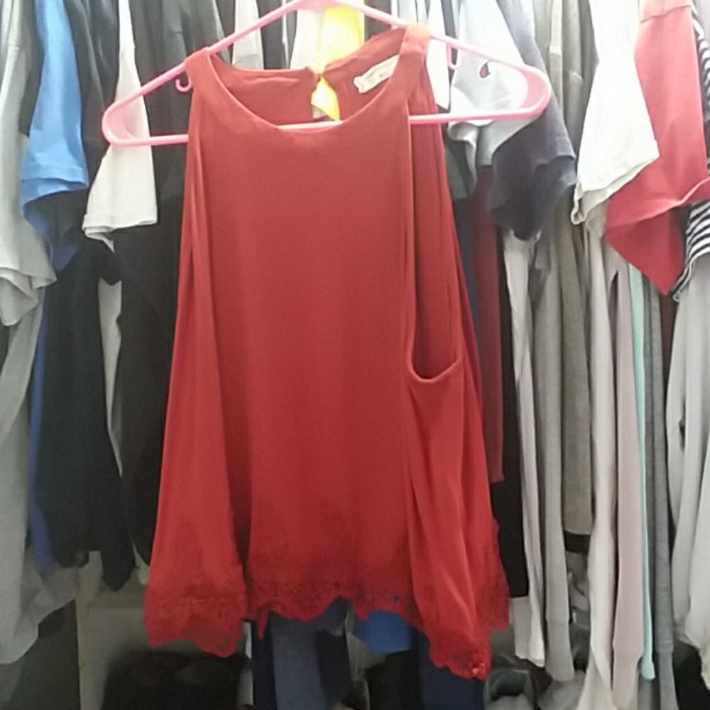 Burnt Orange blouse. Light & flowy!